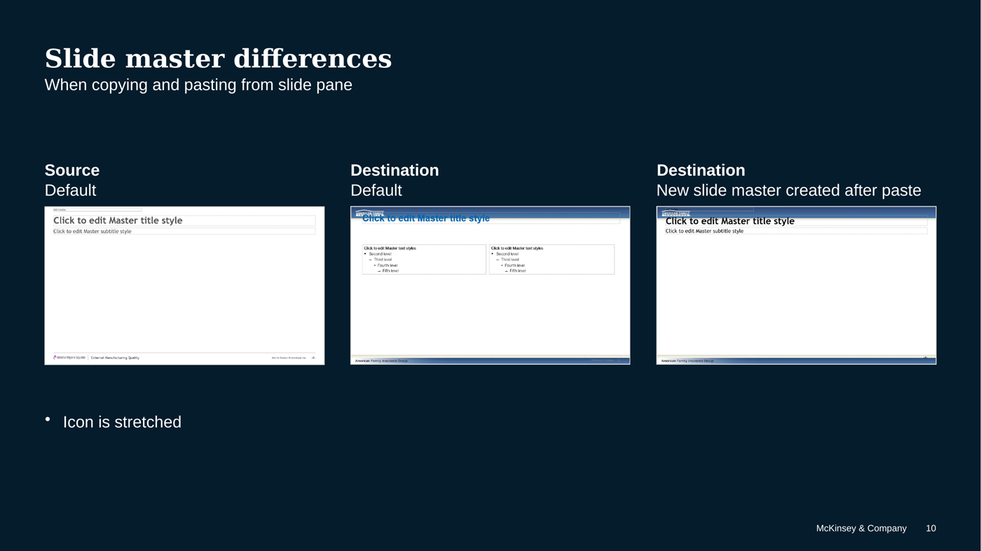 Slide master after paste. Source, destination, extra master.